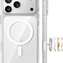 TORRAS Stronger Magnetic & AntiYellowing for iPhone 17 Pro Max Case Clear, Fit for MagSafe, Military Grade Drop Protection, Camera Control, DIY Button, Slim for iPhone 17 Pro Max Case Diamond Clear