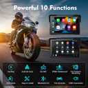 Wireless Motorcycle Apple Carplay,5 Inch Portable Motor GPS Navigation with Apple Carplay & Android Auto,Siri & Google Assistant, Anti-Glare/Bluetooth 5.2/ Voice Control/ IP69K Waterproof Touchscreen
