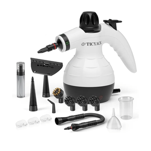 Steam Cleaner, Handheld Steam Cleaner for Home, 16-Piece Steam Cleaner Kit with Automatic Steam Switch, Steamer for Kitchen, Bathroom, Car, Living Room and Multi-Surface Deep Cleaning (White)