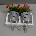 2 Packs Cute Fake Plants, Kawaii Artificial Potted Plants for Table Desk Home Bedroom Bathroom Office Shelf Office Wall Room Farmhouse Decor Artificial Plants B2