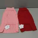 2 Pack Dog Sweaters for Small Dogs Winter Turtleneck Pullover Cable Knit Fleece Stretch Puppy Doggie Chihuahua Toy Poodle Yorkie Pomeranian Boy Girl Pet Clothes (S, Pink & Red)