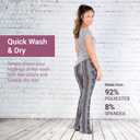 SATINA High Waisted Flare Leggings for Women - Yoga Pants for Women - Buttery Soft Bell Bottom Palazzo - Versatile Sizing (Medium, Leafy Black)