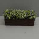 Winlyn 14" Artificial Eucalyptus in Rectangular Wood Planter Box Faux Plants Arrangement Centerpiece Wooden Potted Eucalyptus Plant for Farmhouse Wedding Dining Table Centerpiece Greenery Mantel Dcor