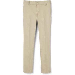 French Toast Girls' Slim Fit Stretch Twill Pant (8, Khaki)