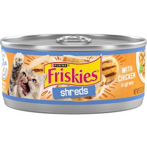 Purina Friskies Shreds With Chicken in Wet Cat Food Gravy - (Pack of 24) 5.5 oz. Cans, Best By: 09/27