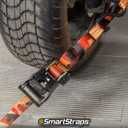 SMARTSTRAPS 14 CamoX Ratchet Straps, 4 Pack  3,000lbs Break Strength, 1,000lbs Safe Work Load  Premium Duty Tie Downs for Heavier Loads, Orange Camo Webbing