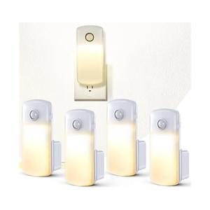 Enhon 4 Pack Emergency Power Failure Night Lights, Motion Sensor Night Light, Automatic Dusk to Dawn, Emergency Lights for Home, Bedrooms, Hallways, Black Outs, Rechargeable