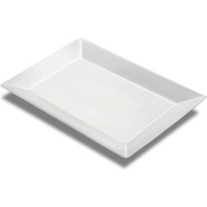 18" x 12" Large Serving Platter, Porcelain Heavy-Duty Large Serving Tray, White Rectangular Plate for Turkey, Food, Fruit, Party, Wedding, Christmas, Chip and Scratch Resistant