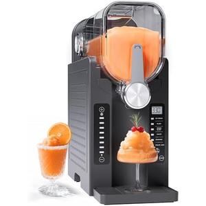Slushie Machine No Ice Needed, Slushy Machine for Home, Frozen Drink Maker with 6 Preset Programs for Margaritas, Frappés, Milk Shake and More, LED Display, Self-Cleaning, AD03, Black