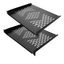RIVECO 2 PCS 1U Server Rack Shelf 19” Rack-Mount Trays 17 Inches Vented Cantilevers for Server & Network Equipment Mounting, Depth, Black