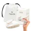 Manta Original Anti-Breakage Hairbrush Gentle Detangling Brush for Wet & Dry Hair, Flexible Hairbrush for All Types, Healthy Hair Care for Women & Men, White