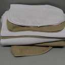POLYTE 430 GSM Microfiber Quick Dry Lint Free Oversize Bath Towel Set, 6 Piece (Waffle Weave) (White,beige)
