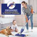 Microfiber Spray Mop for Floors Cleaning: Wet Dry Hardwood Floor Mops with 3 Washable Reusable Pads for Swiffer Powermop - Flat Mop with Sprayer for Tile Wood Laminate Vinyl Marble (Dark Blue)