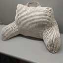 NOONTIDE Reading Pillow with Top Handle,Uniquely Designed Soft Fabric, Ergonomic Back Support for Bed,Cover Washable Sit up Pillow,Watching TV/Gaming/Relaxing(White) (Large)