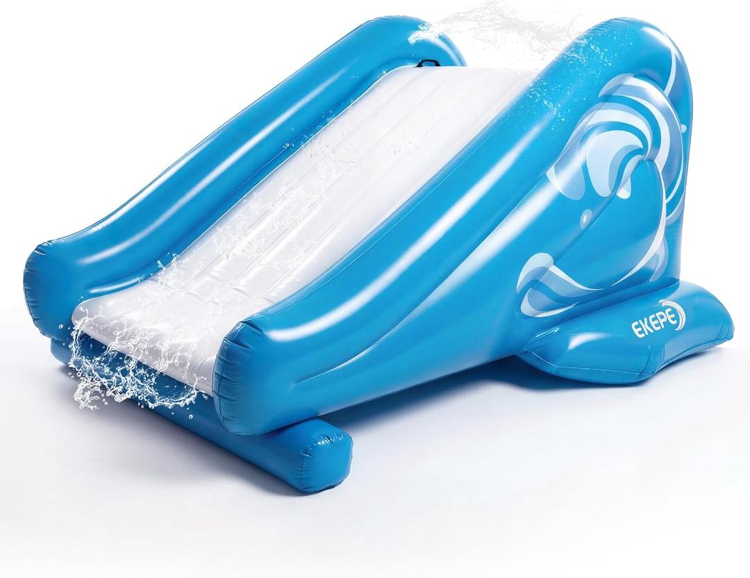 EKEPE Inflatable Water Slide for Pool, Heavy Duty Pool Slide with Water Sprayer for Kids Family Summer Play, Durable Blow Up Backyard Water Slide for Parties, In-ground or Above Ground Pools - Blue