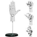 Flexible Hand Model Adjustable Artists Manikin Hand Figure Poseable Art Mannequin for Drawing Mannequin Lively Manikin Figure Hand Model for Desk Decoration Sketching Painting (Left Hand-White)
