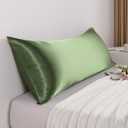 NTBAY Satin Body Pillowcase for Hair and Skin, Luxurious and Silky Pillow case with Envelope Closure, 20x54 Inches, Olive Green