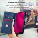 Jasonyu Flip Wallet Case for T-Mobile Revvl 7 Pro,Leather Magnetic Folio Cover with Card Holder,Kickstand - TPU Shockproof Durable Protective Phone Case,Blue