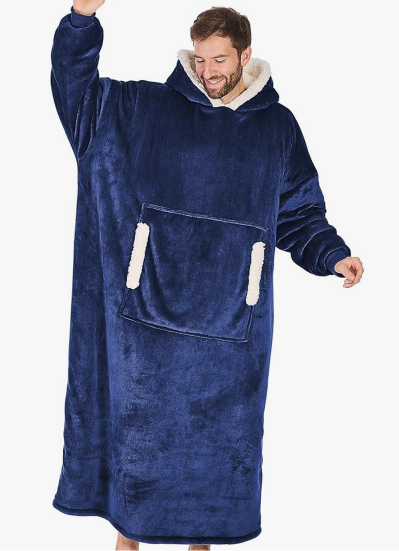 yescool Wearable Blanket Hoodie, Flannel Sherpa Fleece Blanket Sweatshirt for Adults Women Men,One Size Fits All