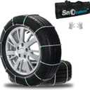 Snow Chains for Car and SUV,Cable Tire Chain,Compatible with Tire Width 195 205 215 225 235 235 MM - Set of 2 (SP1030)