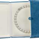 Velvet Pearl Display Box Jewelry Necklace Showcase Long Chain Holder Storage Case (Peacock Blue)