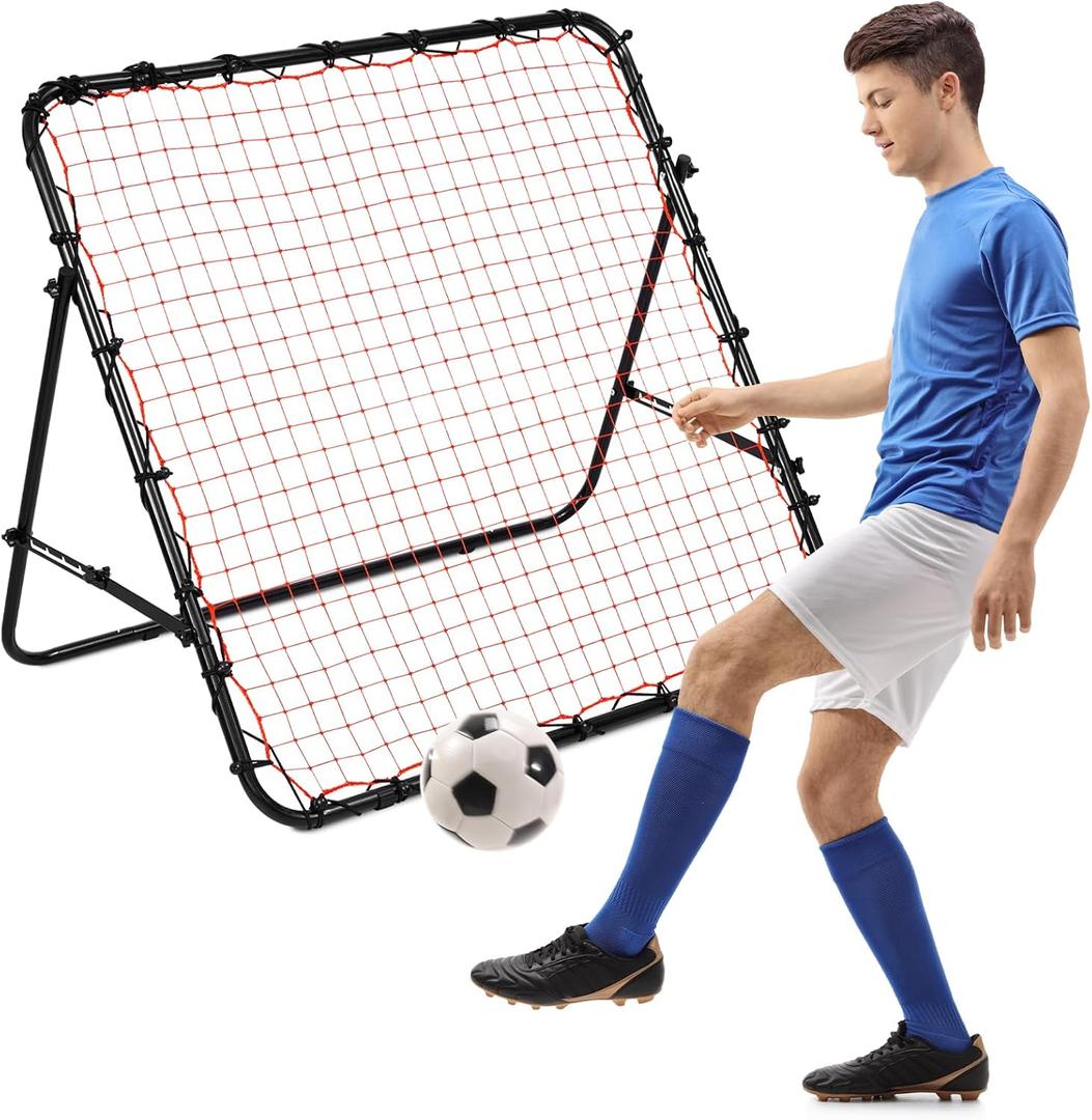 4X4FT Soccer Rebounder Net-Adjustable Angle, Steel Frame
Portable Folding Rebounders for Passing & Shooting Practice, Easy Setup, Training Equipment for Teens & Adults