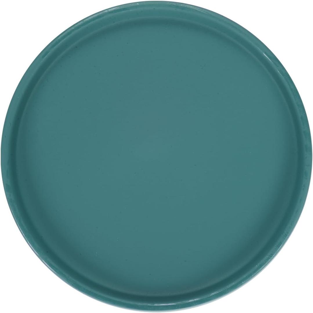 Ceramic Plant Saucer, 6.3 Inch Plant Water Catcher Tray, Plant Pot Saucers for Indoor/Outdoor Plants/Flower Drainage Drip Water Tray [Round Green Blue]