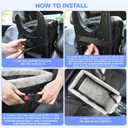 Center Console Dog Car Seat for Small Dogs,Washable Foldable Console Booster Seat for Puppy Car Seat with Safe Protection Hooks Adjustable Straps and Storage Pocket Pet Up to15lbs