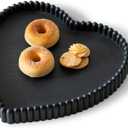 Coffee Table Tray, Home Decor Heart Shaped Tray, Concrete Black Coffee Table Decor Trays, Serving Decorative Trays for Dining Table (11.8" x 11.8" x 1.5") Black