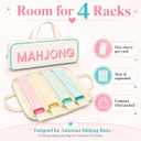 Mahjong Rack Storage Bag for 4 Racks, 4-Compartment Travel Case, Beige, One Size