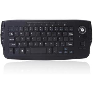 Mini Ergonomic Keyboard Trackball Air Mouse 1200dpi Function TV 2.4G Wireless Keyboard with trackball Mouse Keyboard Combo for Laptop PC TV Remote Controller HTPC (Black)
