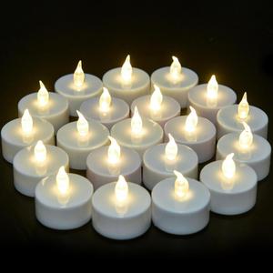 Flameless Tea Lights Candles - Realistic LED Flickering Operated Tea Lights Steady Battery Tealights Long Lasting Electric Fake Candles in White 24pcs Decoration for Party and Gifts Ideas (24pack)