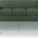 PrinceDeco T Cushion Sofa Slipcover 4 Pieces Sofa Covers for T Cushion Couch Soft Sofa Slip Covers Furniture Protector with 3 Individual T Shape Seat Covers(72"-90"), Bronze Green