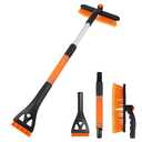 30.7" Snow Brush and Ice Scrapers for Car Windshield Detachable Snow Scrapers with Foam Grip 360° rotatable for Cars, Trucks, SUVs 1Pcs Orange