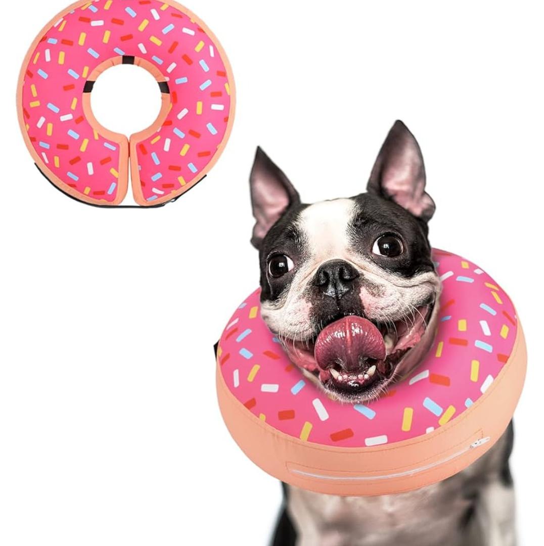 Supet Inflatable Dog Cone Collar Alternative After Surgery, Doggie Neck Donut Collar Recovery ECollar, Soft Dog Cone for Small Medium Large Dogs
