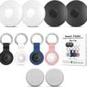 Air Tracker Work with Apple Find My App (iOS Only), 4-Pack Bluetooth + UWB Smart Tag, Include 2pcs Extra Replaceable 2032 Batteries, Silicone Case, Item Locator Finder for Keys Vehicles Luggage Bags