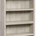 Sauder 5 Tier Book Shelf Wooden Bookcase Multipurpose Bookshelf for Home Office, Living Room, in Chalked Chestnut