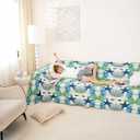 jejeloiu Starfish Beach Covers Coastal Couch 71" X118" Kids Washable
Furniture Slipcovers Coral Teal Blue Cushion Dogs Cats Sofa Couch Protector