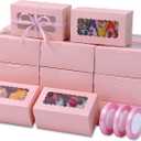 65 PCS Pink Cookie Boxes with Window - 6.29x3.54x2.95 Inches Bakery, Treat, Dessert, Pie, Donuts, Macaroon, Cupcake, Small Gift Boxes for Party, Business(Pink)