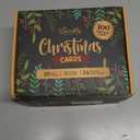 Decorably 100 Pack Foiled and Glittery 6x4in Christmas Cards with Envelopes Bulk and Stickers, 20 Festive Holiday Designs Seasons Greetings for Friends & Loved Ones, Printed Message - Gifting, Mailing