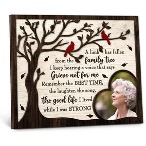 Memorial Gifts for Loss of Loved One – Cardinal Sympathy Picture Frame, Bereavement Gift for Loss of Mom Dad Grandma Grandpa, Family Tree Memorial Photo Frame, Funeral Remembrance Keepsake Decor