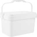 Luxshiny Paint Bucket with Lid 2 Gallon Square Container Large Capacity White Plastic Storage Bucket with Handle Wide Mouth for Easy Pouring Sealed Cover for Home Paint and Chemical Storage
