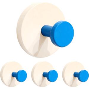WSHSTS 2026 New Adhesive Wall Towel Hooks with Dual-Lock Design, Colorful Heavy Duty Sticky Holder Waterproof Shower Hooks Hanging Coat, Clothes, Closet Hook Wall Mount for Bathroom Kitchen