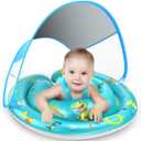 LAYCOL Baby Pool Float with UPF50+ Sun Protection Canopy and Toy Play Console for Infant, Toddler, Adjustable Safety Seat for 3-36 Months