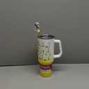 Silver Buffalo Peanuts Featuring Charlie Brown, Snoopy, Woodstock, Lucy, Sally, Linus, and More Stainless Steel Tumbler with Handle and Straw, Fits in Standard Cup Holder, 40 Ounces