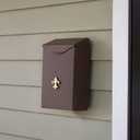 Architectural Mailboxes City Classic Vertical Wall-Mounted Mailbox for Outside, Rust-Resistant Galvanized Steel Metal Small Mail Box, Bronze