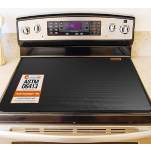 Fireproof Stove Top Covers for Electric Stove, Waterproof & Heat Resistant Mat for Glass Top, Stovetop Protector, Anti-Scratch, 30x21 Black