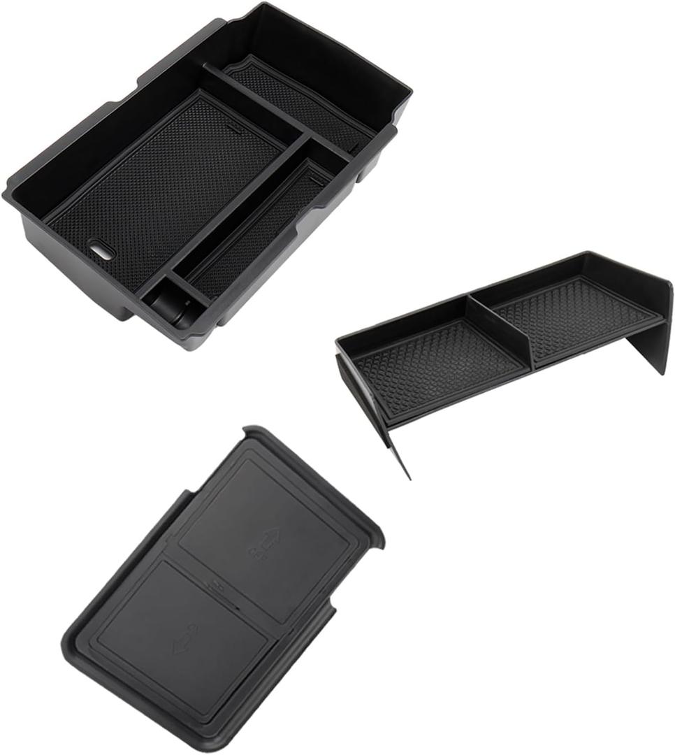 Carwiner 3PCS Center Console Organizer Compatible with 2023-2026 Honda CRV Accessories Armrest Hidden Drawer Storage Box for 2024 Honda CR-V Accessories