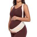 MAMODY Belly Bands For Pregnant Women Maternity Belt Pregnancy Belly Support Band Adjustable Pregnancy Belt with Back Brace Straps (Beige, Large)