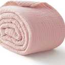 Kozyhvn 100% Cotton Muslin Blanket King 108" x 90", 6 Layers Breathable and Lightweight Cotton Throw Blankets for Bed, Soft Cooling Summer Gauze Blanket for Adults All Season, Dusty Rose‌